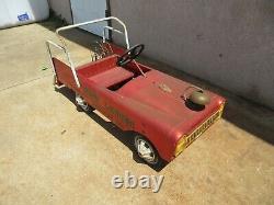 Vintage Fire truck hood and ladder Peddle Car AMF