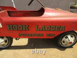 Vintage Fire truck hood and ladder Peddle Car AMF