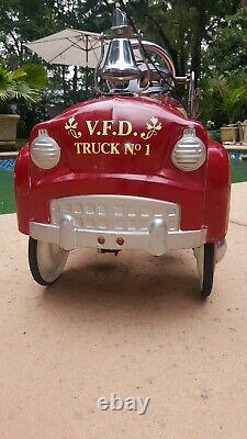 Vintage GEARBOX Fire Truck No. 1 Pedal Car. Nice Condition