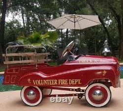 Vintage GEARBOX Fire Truck No. 1 Pedal Car. Nice Condition
