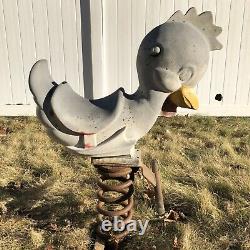 Vintage Game Time Chicken Cast Aluminum Playground Spring Rider