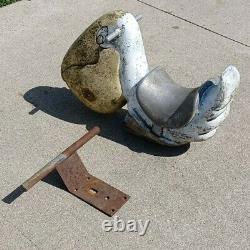 Vintage Game Time Saddle Mates Ride On Playground Toy Cast Aluminum Pelican Bird