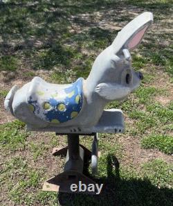 Vintage Gametime Saddle Mates Cast Aluminum Riding Playground Ride Rabbit Bunny