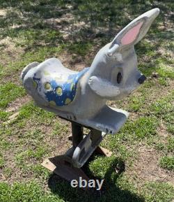 Vintage Gametime Saddle Mates Cast Aluminum Riding Playground Ride Rabbit Bunny