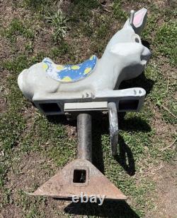 Vintage Gametime Saddle Mates Cast Aluminum Riding Playground Ride Rabbit Bunny