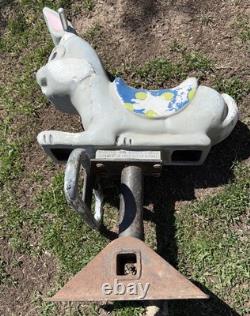 Vintage Gametime Saddle Mates Cast Aluminum Riding Playground Ride Rabbit Bunny