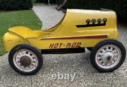 Vintage Garton Pedal Car Yellow Hot Rod Chain Drive - LOCAL PICKUP ONLY