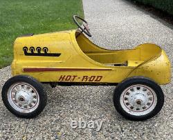 Vintage Garton Pedal Car Yellow Hot Rod Chain Drive - LOCAL PICKUP ONLY