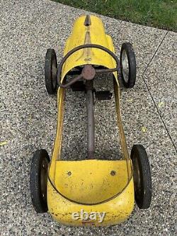 Vintage Garton Pedal Car Yellow Hot Rod Chain Drive - LOCAL PICKUP ONLY