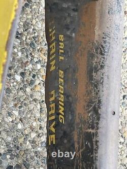 Vintage Garton Pedal Car Yellow Hot Rod Chain Drive - LOCAL PICKUP ONLY