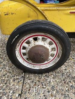 Vintage Garton Pedal Car Yellow Hot Rod Chain Drive - LOCAL PICKUP ONLY