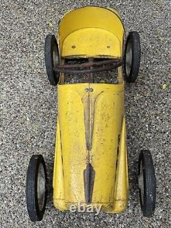 Vintage Garton Pedal Car Yellow Hot Rod Chain Drive - LOCAL PICKUP ONLY