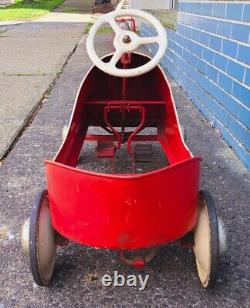Vintage Garton Sad Face Red Pedal Car Nice Condition