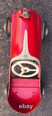Vintage Garton Sad Face Red Pedal Car Nice Condition
