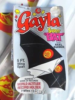 Vintage Gayla Kite set of 8 SUPER BAT Twin Keel Guided Kites MIP 1979 USA