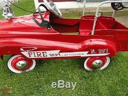 Vintage Gearbox Jet Flow Drive Fire Truck Pedal Car # N-287 Super Nice Original