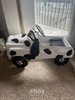 Vintage Gearbox Pedal Car Company Restored Puppy Dog White Pedal Car Dalmatian