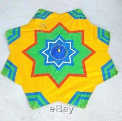 Vintage Handmade Nantucket Kiteman Fabric Kite 8 Pointed Star Rare Made in USA