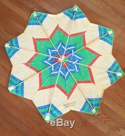 Vintage Handmade Nantucket Kiteman Fabric Kite 8 Pointed Star Rare Made in USA