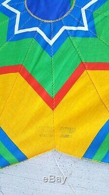 Vintage Handmade Nantucket Kiteman Fabric Kite 8 Pointed Star Rare Made in USA