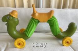 Vintage Hasbro Inchworm 1970s Original Kids Ride On Toy Clickety Sound Works