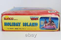 Vintage Holiday Island Inflatable Huge RIDE ON RARE VINYL Float 72'' 183CM SUNCO