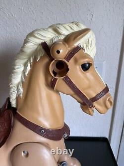 Vintage Horse Ride On Bouncy Mustang Toy Proarce Mexico Plastic Working