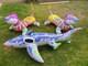 Vintage INTEX WET SET LOT of 3 SEA TIGER SHARK ride on pool float inflatable