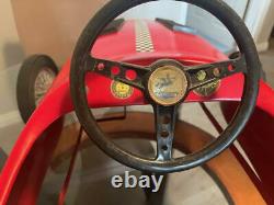 Vintage Imported Italian Pedal Car Giordani Brand Red Auto Sprint Racer