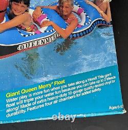 Vintage Inflatable Large Pool Float Toy Queen Merry 3 Kid Ride On
