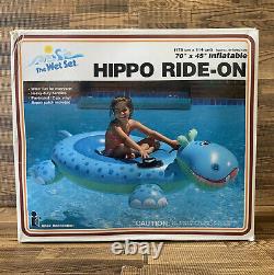 Vintage Intex The Wet Set 70 Inflatable HIPPO 1988 Ride-on NOS