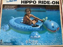 Vintage Intex The Wet Set 70 Inflatable HIPPO 1988 Ride-on NOS