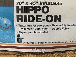 Vintage Intex The Wet Set 70 Inflatable HIPPO 1988 Ride-on NOS