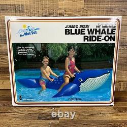 Vintage Intex The Wet Set 95 Inflatable Blue Whale 1987 Ride-on NOS