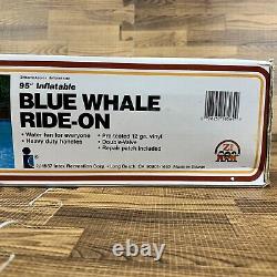 Vintage Intex The Wet Set 95 Inflatable Blue Whale 1987 Ride-on NOS