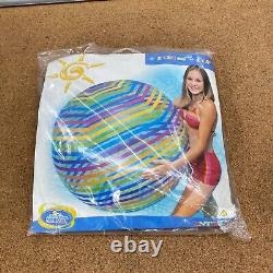 Vintage Intex Wet Set Jumbo Inflatable Beach Ball #59070 Color Striped 48 New