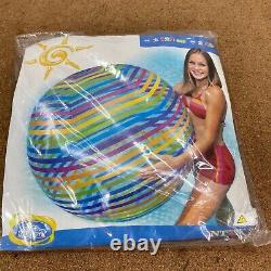 Vintage Intex Wet Set Jumbo Inflatable Beach Ball #59070 Color Striped 48 New