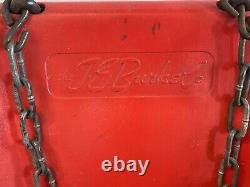 Vintage J. E. Burke Co. Playground Swing Red Plastic With Original Chain VERY RARE