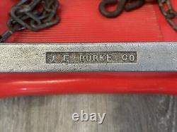 Vintage J. E. Burke Co. Playground Swing Red Plastic With Original Chain VERY RARE