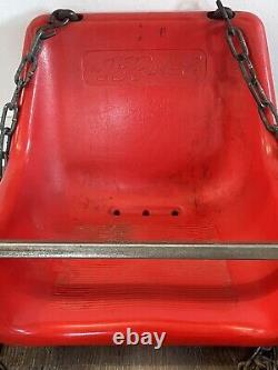 Vintage J. E. Burke Co. Playground Swing Red Plastic With Original Chain VERY RARE