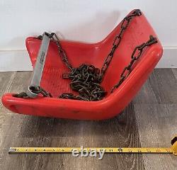 Vintage J. E. Burke Co. Playground Swing Red Plastic With Original Chain VERY RARE