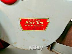 Vintage Keystone Ride On Ride'Em Steam Roller Pressed Steel 1920s