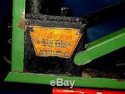 Vintage Keystone Ride'em Pressed Steel Steam Shovel Bucket Loader Old Metal Toy