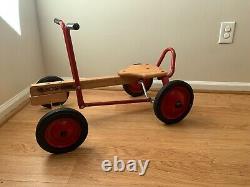 Vintage Kids Children's Wood Toy RADIO FLYER ROW-CART Red Push / Pull and Go