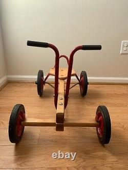 Vintage Kids Children's Wood Toy RADIO FLYER ROW-CART Red Push / Pull and Go