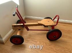 Vintage Kids Children's Wood Toy RADIO FLYER ROW-CART Red Push / Pull and Go