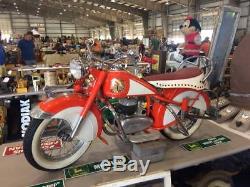 Vintage Lenearts Belgium Mini INDIAN Kiddie Carnival Ride Motorcycle-RARE