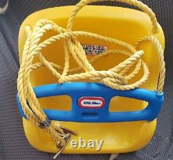Vintage Little Tikes 1980's Outdoor Yellow Swing withRopes Seatbelt Child Size