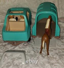 Vintage Little Tikes Place 5543-00 Horse Barn Stable Truck & Trailer Jockey Foal