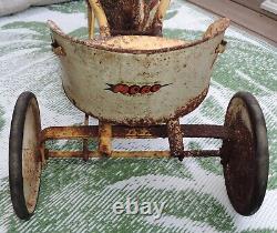 Vintage MOBO England Steel Toy Pedal Car Horse & Cart 1940's/1950's